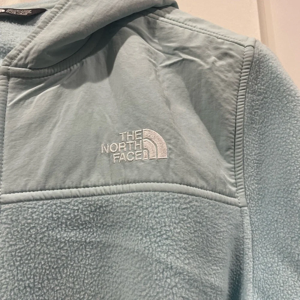 The North Face Kids Light Blue Hooded Fleece Jacket